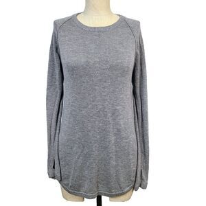 Lululemon Sweater 6 Gray Knit Lightweight Thumbholes‎ Fitness Running Pullover